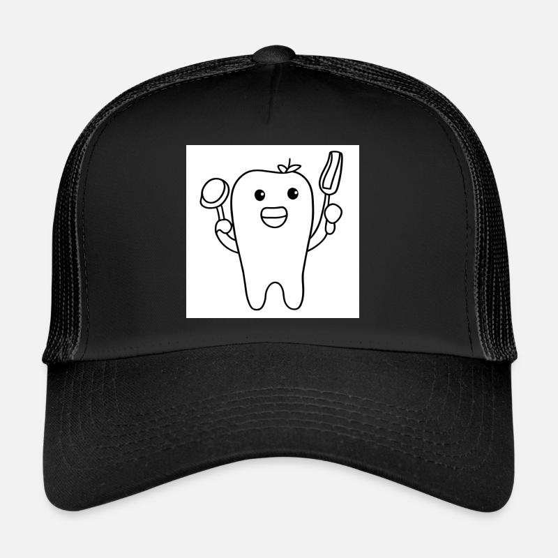 black and white tooth Trucker Cap