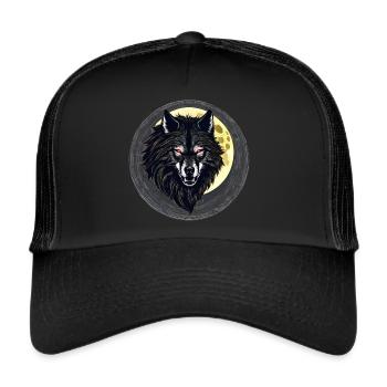 Horror werewolf with red glowing eyes - Trucker Cap - black/black - Front