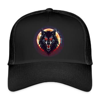 Horror werewolf with red glowing eyes - Trucker Cap - black/black - Front