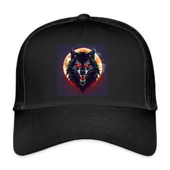 Horror werewolf with red glowing eyes - Trucker Cap - black/black - Front