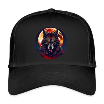Horror werewolf with red glowing eyes - Trucker Cap - black/black - Front