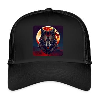 Horror werewolf with red glowing eyes - Trucker Cap - black/black - Front
