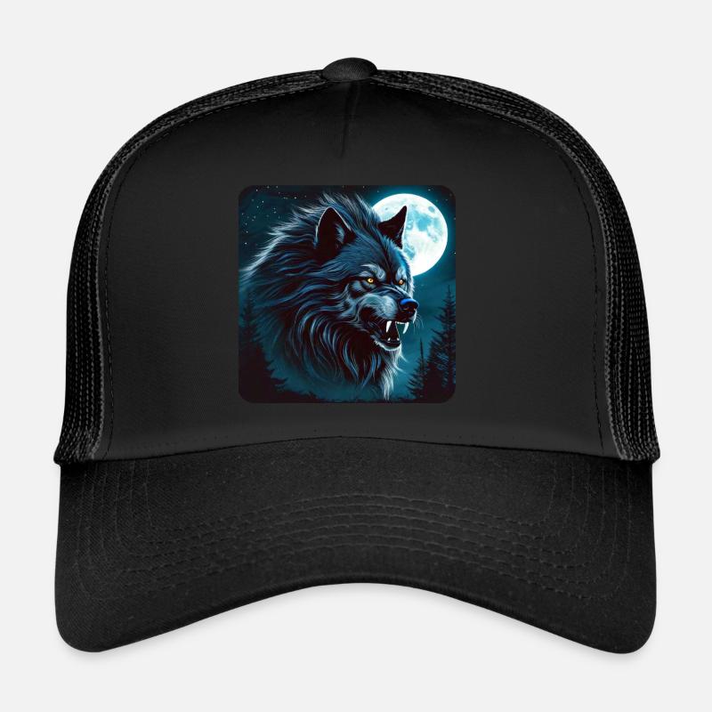 Böser wilder Wolf - Trucker Cap - Schwarz/Schwarz