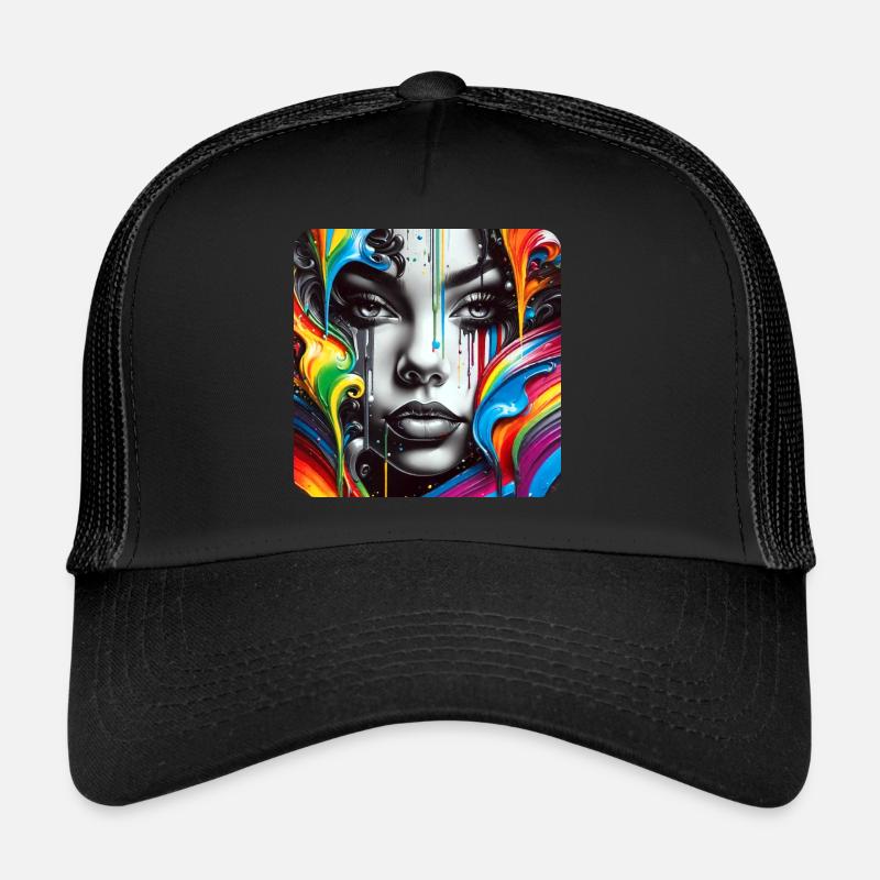 Frau im Graffiti Style Trucker Cap