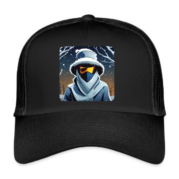 Cool Spooky Ghost with Glasses - Trucker Cap - black/black - Front