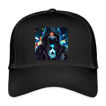 Fille Cybergoth Cool - Casquette trucker  - noir/noir - Devant
