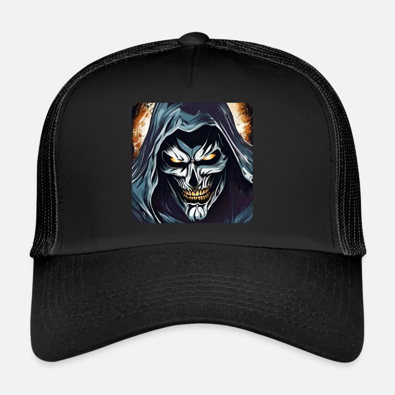 Crâne d’horreur souriant maléfique Casquette trucker 