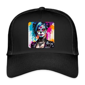 Dia de los Muertos Femme - Casquette trucker  - noir/noir - Devant