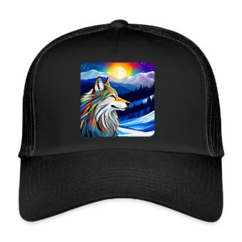 Spirit Animal Wolf - Trucker Cap - Schwarz/Schwarz - Vorne