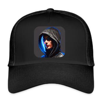 Fille Cyberpunk Cool - Casquette trucker  - noir/noir - Devant