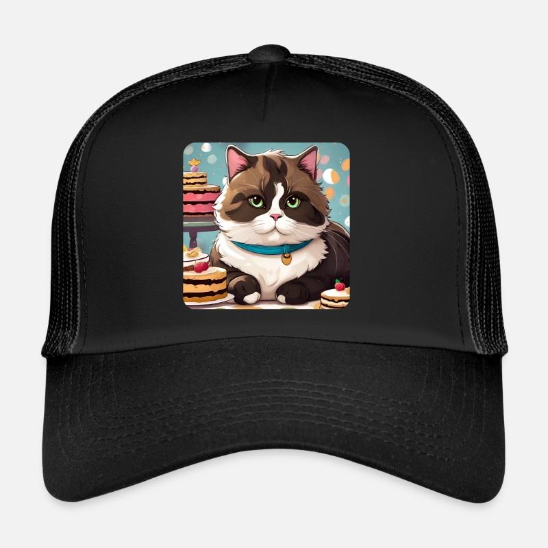Fat cat with candy Trucker Cap