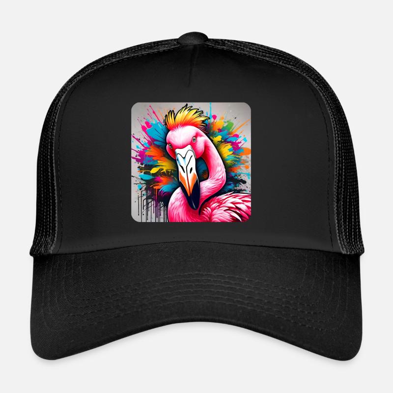 Cooler pinker Flamingo im Graffiti Style Trucker Cap