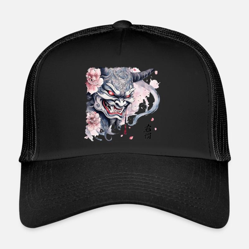 Japanese Hannya - Trucker Cap - black/black