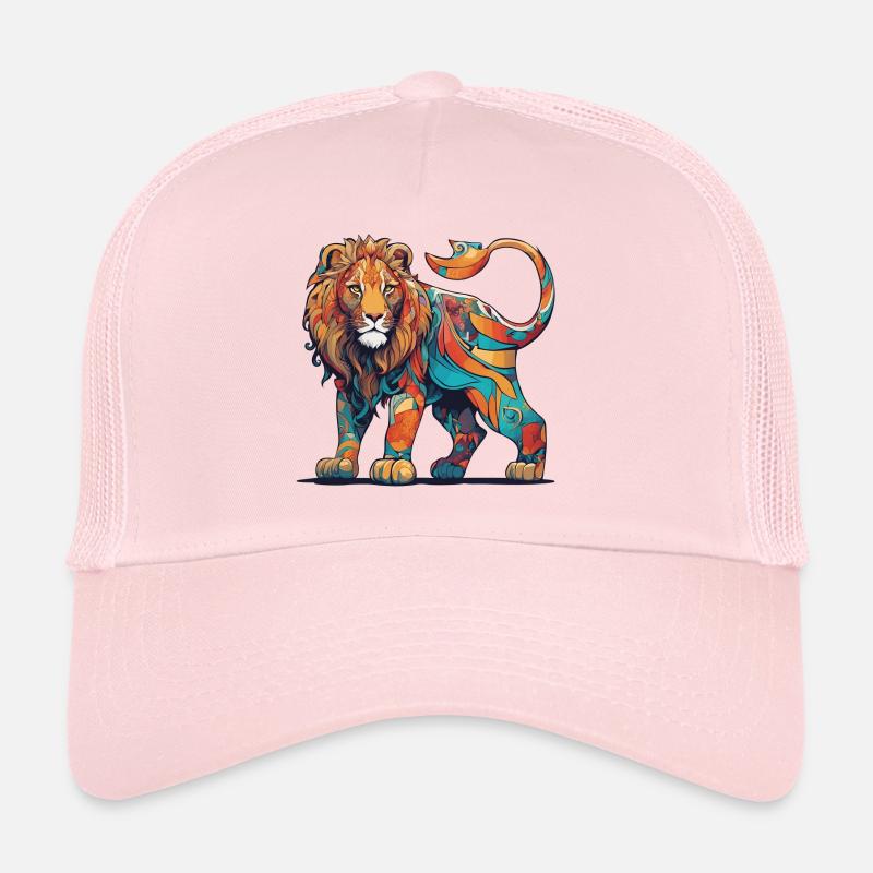 Colourful pattern Lion Trucker Cap