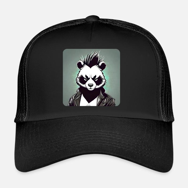 Cooler Punker Panda Bär Trucker Cap