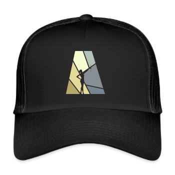 Baton Twirling Stabdrehen Gymnastik - Trucker Cap - Schwarz/Schwarz - Vorne