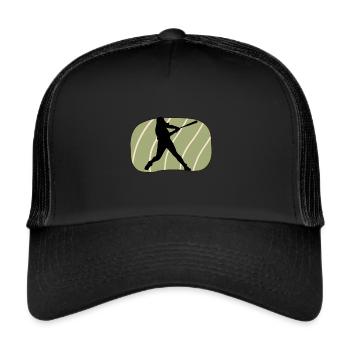 Softball Player Softball Bat Baseball - Trucker Cap - black/black - Front
