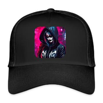 Cool Cyberpunk Girl - Trucker Cap - black/black - Front