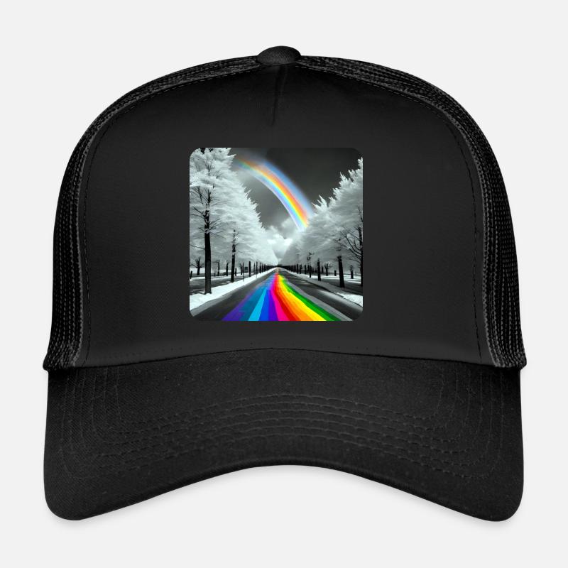 Rainbow in the city Trucker Cap