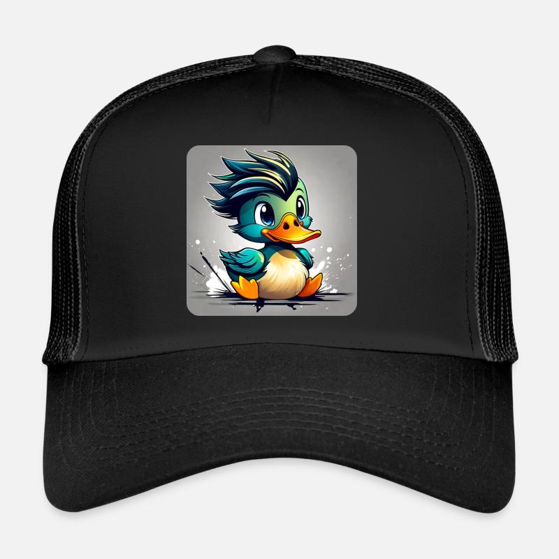 Petit canard avec une coiffure punk Casquette trucker 