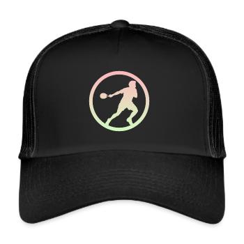 Squash Player Squash Squash Racket - Trucker Cap - black/black - Front