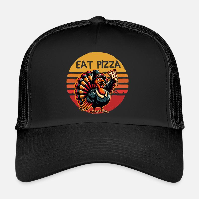 Manger Pizza Thanksgiving Dinde Graphique Casquette trucker 