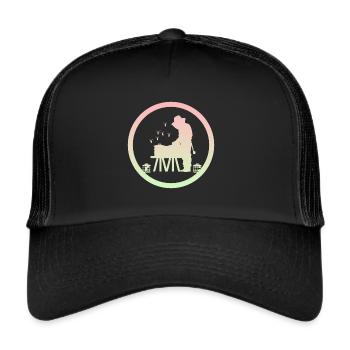 Bees Honeycomb Honeybee - Trucker Cap - black/black - Front