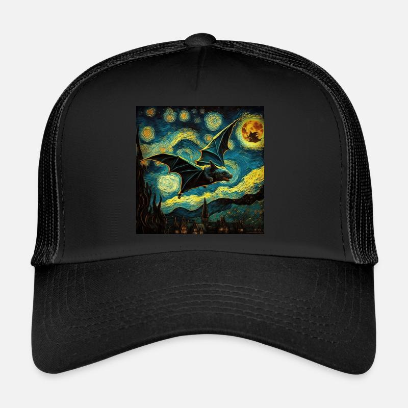 Fledermaus, van gogh, sternennacht, tier Trucker Cap