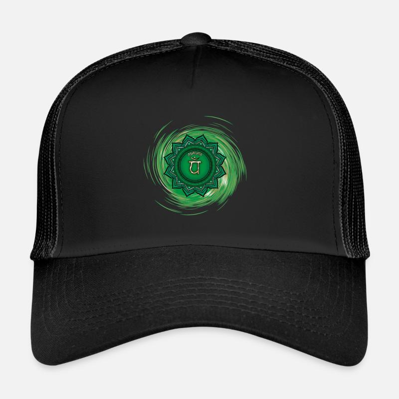Quatrième chakra d’Anahata - Casquette trucker  - noir/noir