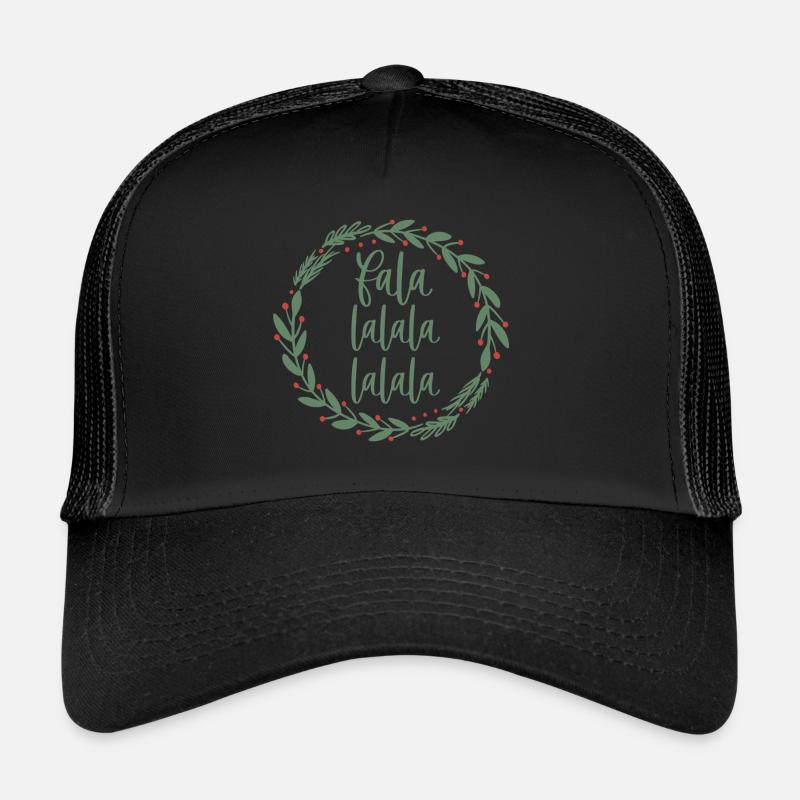 Fa La La Sage Green Christmas Wreath Fun Trucker Cap