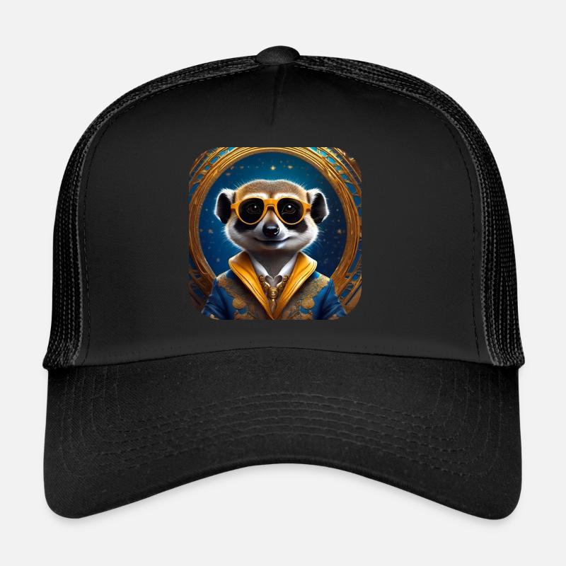 Suricate mignon avec des lunettes de soleil Casquette trucker 