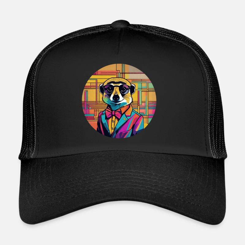 Suricate cool avec des lunettes de soleil Casquette trucker 