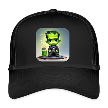 Cute little green monster - Trucker Cap - black/black - Front