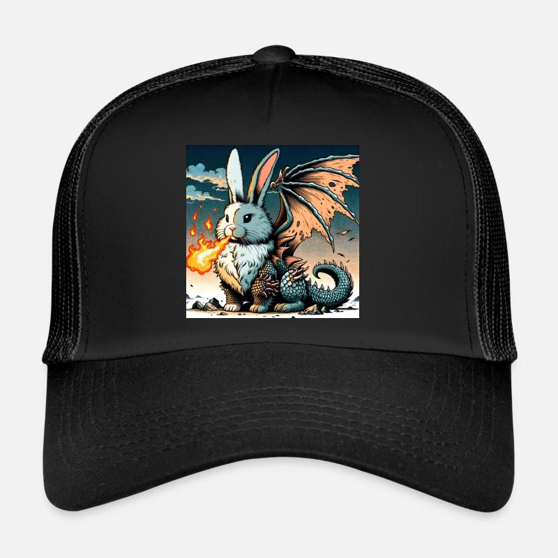 Dragon lapin cracheur de feu #01 Casquette trucker 