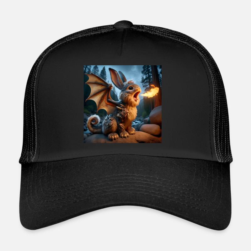 Dragon lapin cracheur de feu #18 Casquette trucker 