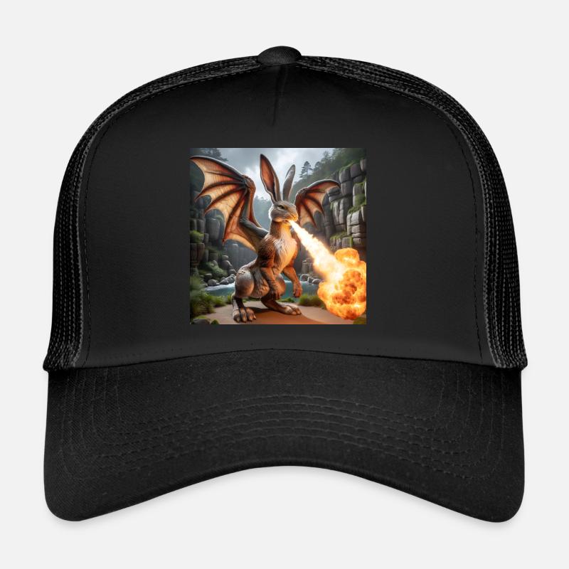 Dragon lapin cracheur de feu #09 Casquette trucker 