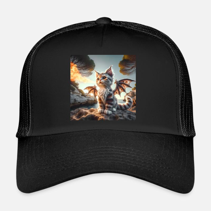 Feuerspeiendes Kätzchen Drache #01 Trucker Cap