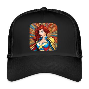 Super-héroïne - Casquette trucker  - noir/noir - Devant