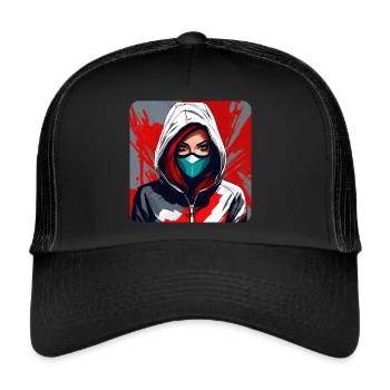 Fille Cyberpunk Cool - Casquette trucker  - noir/noir - Devant