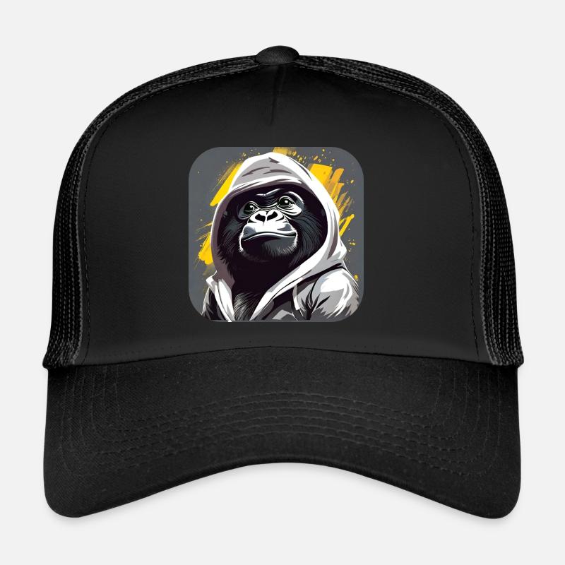 Cooler Gorilla mit Hoodie Trucker Cap