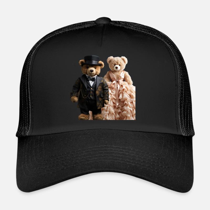 Deux ours en peluche nouvellement mariés Casquette trucker 