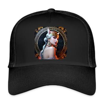 Cool Cosplay Anime Girl - Trucker Cap - black/black - Front