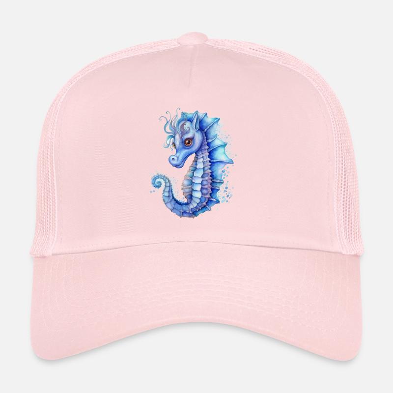 Blue Seahorse Trucker Cap