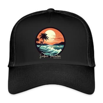 Surfers Paradise Australie - Casquette trucker  - noir/noir - Devant