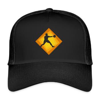 Raquette Squash Joueur de squash b - Casquette trucker  - noir/noir - Devant