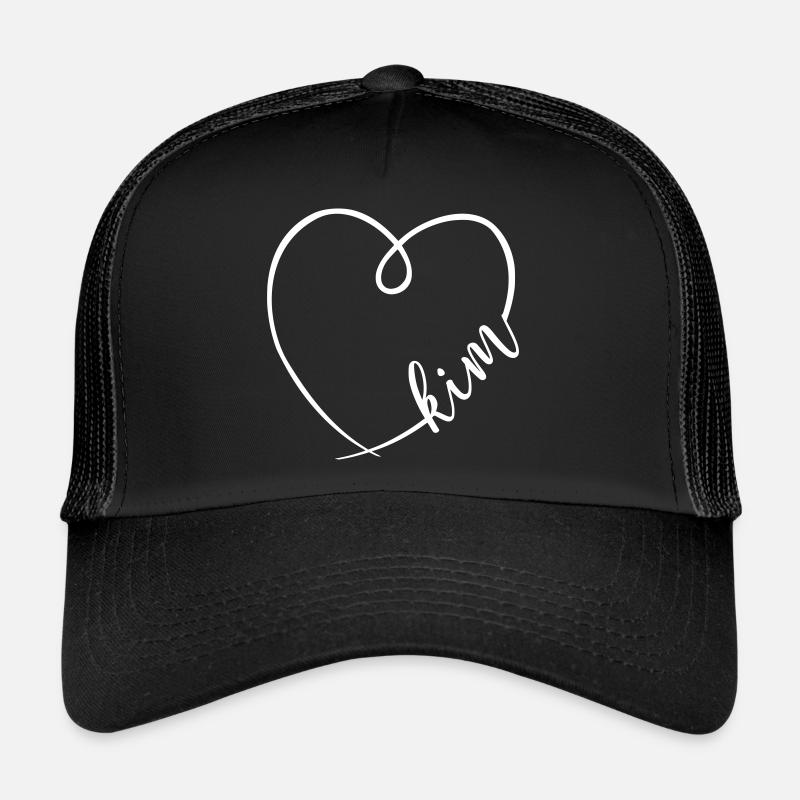 Coeur de calligraphie Kim Name Casquette trucker 