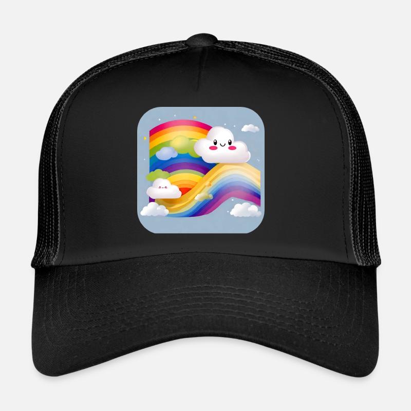 Cute clouds with rainbow Trucker Cap