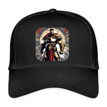 Stolzer Sparta Krieger - Trucker Cap - Schwarz/Schwarz - Vorne