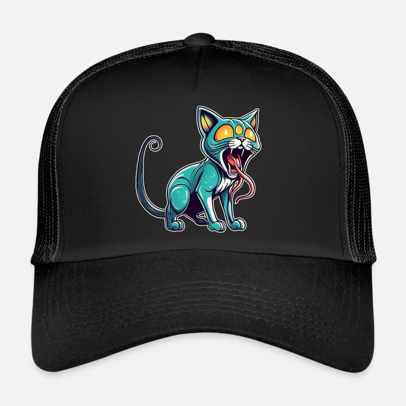 Cool alien cat with three eyes Trucker Cap