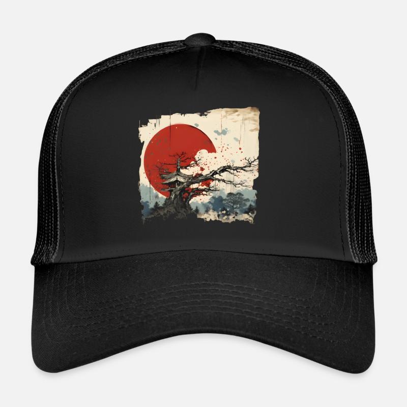 japanese Art - Trucker Cap - Schwarz/Schwarz